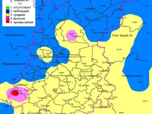 По данным ФГБУ «Верхне-Волжское УГМС», 06.06.2023 на территории области установился 2 и 3, местами 4, 5 класс пожароопасности лесов и торфяников.