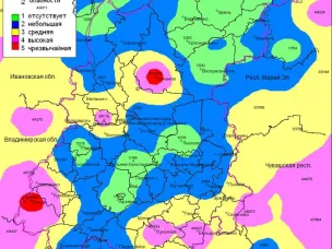 По данным ФГБУ «Верхне-Волжское УГМС», 21.06.2023 на территории области установился 2, 3, 4, местами 5 и 1 классы пожароопасности лесов и торфяников.