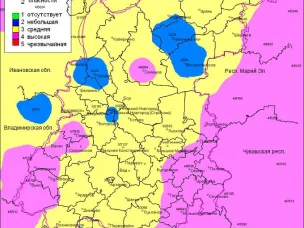 По данным ФГБУ «Верхне-Волжское УГМС», 25.05.2023 на территории области установились 3, местами 4 классы пожароопасности лесов и торфяников.